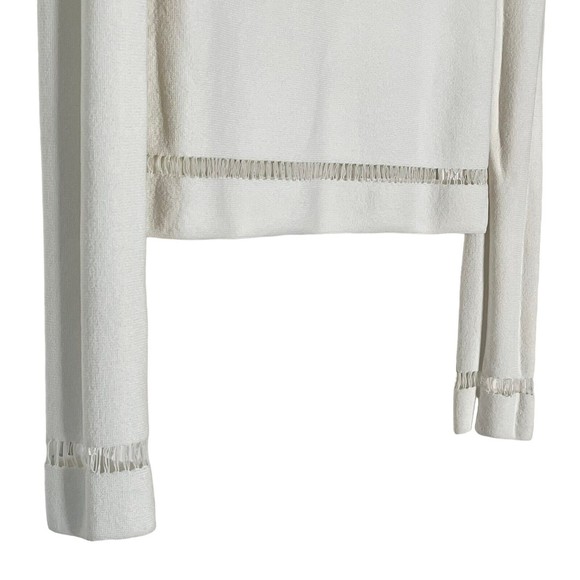 One Day Womens Turtle Neck Pullover White Top Size Tall Small Peek a Boo Detail - Picture 4 of 7